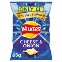 Walkers Cheese & Onion Crisps £1 PMP 65g