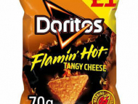 Doritos Tortilla Chips Flamin Hot Tangy Cheese 70g PM £1.00