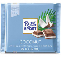 Ritter Sport Tropical Coconut Flakes in a Milk & Coconut Filling Covered in Milk Chocolate 100g