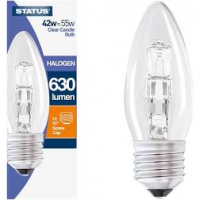 Status 42w=55w Small Screw Cap Clear Candle Bulb 630 lumen 