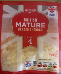 Valley Spire British Mature Grated Cheddar 250g