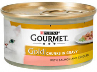 Gourmet Gold Salmon & Chicken Gravy Cat Food 85g