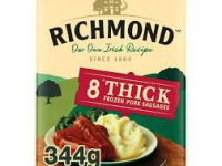 Richmond Frozen 8 Thick Pork Sausages 344G