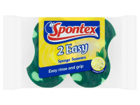Spontex 2 Easy Sponge Scourers Lemon Fresh