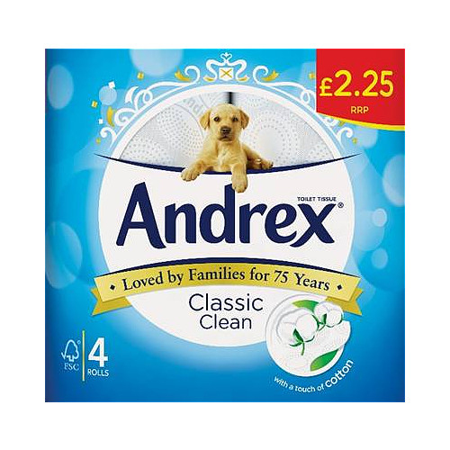 Andrex Classic Clean 4 Rolls P/M