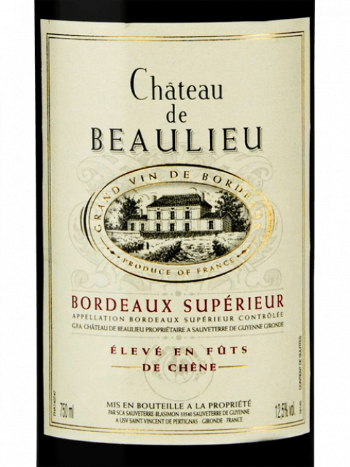 Chateau De Beaulieu Bordeaux Superieur 13%vol 750ml