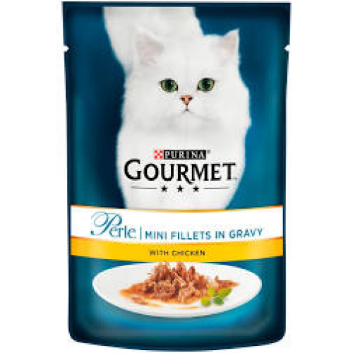Purina Gourmet Perle Mini Chicken Fillets Cat Food Pouch 85 g 